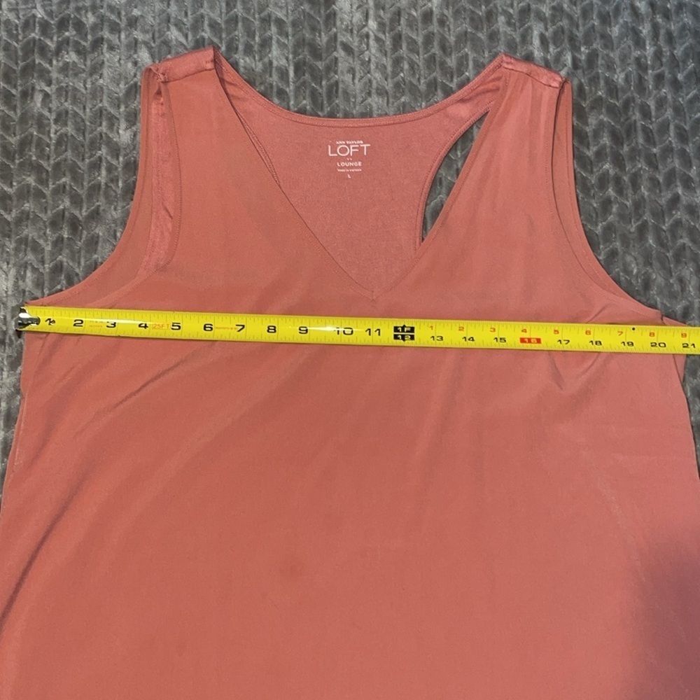 Ann Taylor Loft Lounge Double Layered Shirt. Racer Back. Size Large - Picture 2 of 8